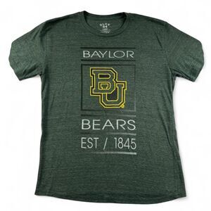 Green Baylor University Bears T-Shirt Size Large College Cotton Tee